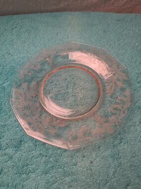 Vtg Fostoria Versailles Pink Luncheon Plate 8.75" Elegant Glass Mint